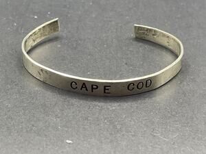 Vtg Handmade Signed Engraved Cape Cod Sterling Silver 925 Cuff Bracelet